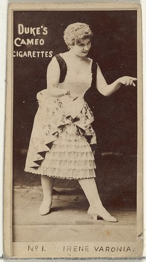 Card Number 1, Irene Varonia, from the Actors and Actresses series (N145-4) issued by Duke Sons & Co. to promote Cameo Cigarettes