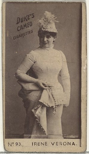 Card Number 93, Irene Verona, from the Actors and Actresses series (N145-4) issued by Duke Sons & Co. to promote Cameo Cigarettes