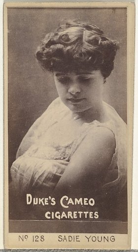 Card Number 128, Sadie Young, from the Actors and Actresses series (N145-4) issued by Duke Sons & Co. to promote Cameo Cigarettes