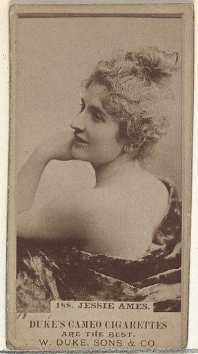 Card Number 188, Jessie Ames, from the Actors and Actresses series (N145-5) issued by Duke Sons & Co. to promote Cameo Cigarettes
