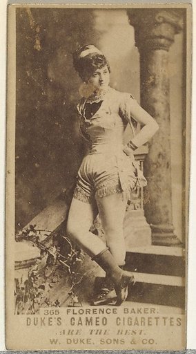 Card Number 365, Florence Baker, from the Actors and Actresses series (N145-5) issued by Duke Sons & Co. to promote Cameo Cigarettes