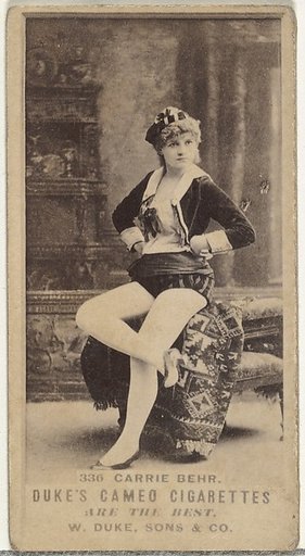 Card Number 336, Carrie Behr, from the Actors and Actresses series (N145-5) issued by Duke Sons & Co. to promote Cameo Cigarettes