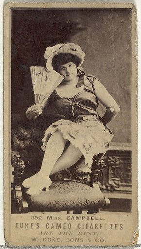 Card Number 352, Miss Campbell, from the Actors and Actresses series (N145-5) issued by Duke Sons & Co. to promote Cameo Cigarettes
