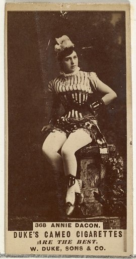 Card Number 368, Annie Dacon, from the Actors and Actresses series (N145-5) issued by Duke Sons & Co. to promote Cameo Cigarettes