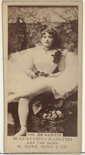 Card Number 186, De Sartis, from the Actors and Actresses series (N145-5) issued by Duke Sons & Co. to promote Cameo Cigarettes