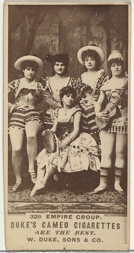 Card Number 326, Empire Group, from the Actors and Actresses series (N145-5) issued by Duke Sons & Co. to promote Cameo Cigarettes
