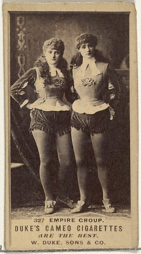 Card Number 327, Empire Group, from the Actors and Actresses series (N145-5) issued by Duke Sons & Co. to promote Cameo Cigarettes