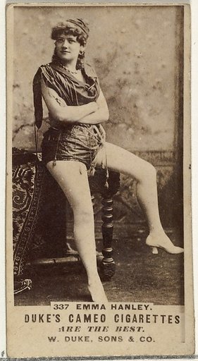 Card Number 337, Emma Hanley, from the Actors and Actresses series (N145-5) issued by Duke Sons & Co. to promote Cameo Cigarettes