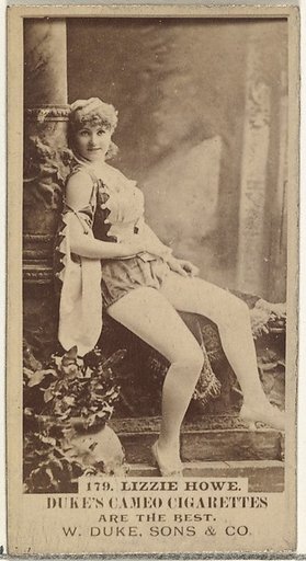 Card Number 179, Lizzie Howe, from the Actors and Actresses series (N145-5) issued by Duke Sons & Co. to promote Cameo Cigarettes