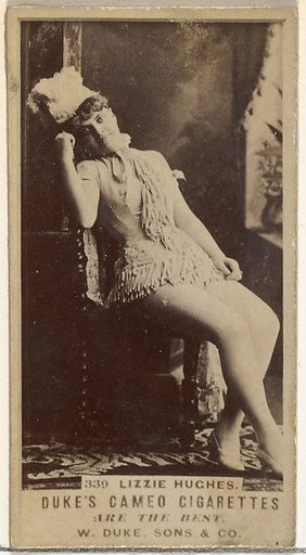 Card Number 330, Lizzie Hughes, from the Actors and Actresses series (N145-5) issued by Duke Sons & Co. to promote Cameo Cigarettes