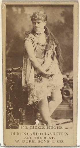 Card Number 172, Lizzie Hughs, from the Actors and Actresses series (N145-5) issued by Duke Sons & Co. to promote Cameo Cigarettes