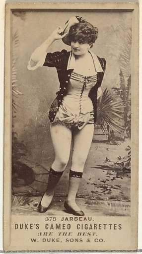 Card Number 375, Miss Jarbeau, from the Actors and Actresses series (N145-5) issued by Duke Sons & Co. to promote Cameo Cigarettes