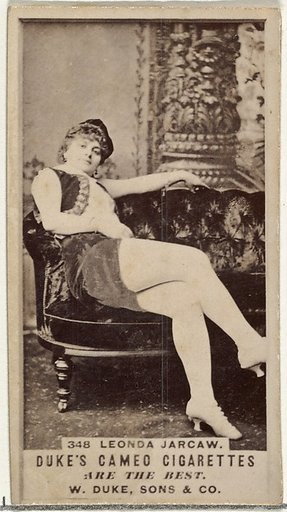 Card Number 348, Leonda Jarcaw, from the Actors and Actresses series (N145-5) issued by Duke Sons & Co. to promote Cameo Cigarettes