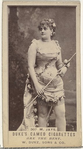 Card Number 307, M. Jays, from the Actors and Actresses series (N145-5) issued by Duke Sons & Co. to promote Cameo Cigarettes
