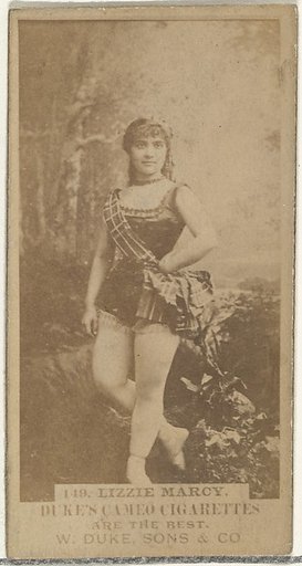 Card Number 149, Lizzie Marcy, from the Actors and Actresses series (N145-5) issued by Duke Sons & Co. to promote Cameo Cigarettes