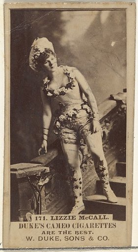 Card Number 171, Lizzie McCall, from the Actors and Actresses series (N145-5) issued by Duke Sons & Co. to promote Cameo Cigarettes