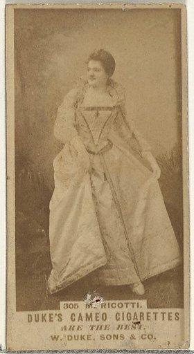 Card Number 305, M. Ricotti, from the Actors and Actresses series (N145-5) issued by Duke Sons & Co. to promote Cameo Cigarettes