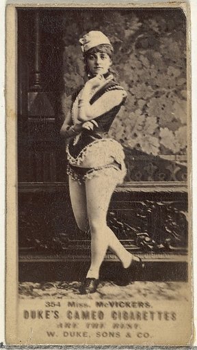 Card Number 354, Miss McVickers, from the Actors and Actresses series (N145-5) issued by Duke Sons & Co. to promote Cameo Cigarettes