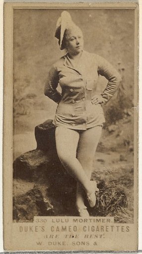 Card Number 330, Lulu Mortimer, from the Actors and Actresses series (N145-5) issued by Duke Sons & Co. to promote Cameo Cigarettes