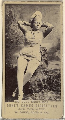 Card Number 332, Lulu Mortimer, from the Actors and Actresses series (N145-5) issued by Duke Sons & Co. to promote Cameo Cigarettes