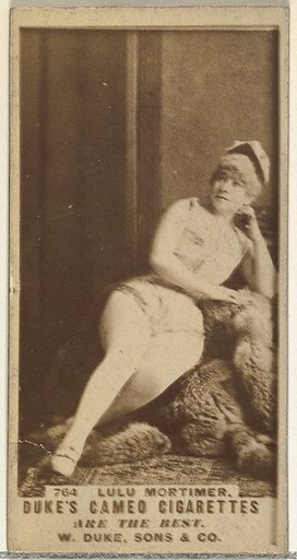 Card Number 764, Lulu Mortimer, from the Actors and Actresses series (N145-5) issued by Duke Sons & Co. to promote Cameo Cigarettes