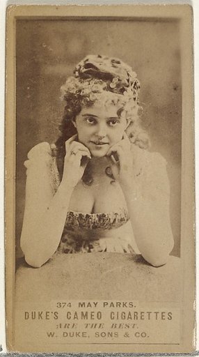 Card Number 374, May Parks, from the Actors and Actresses series (N145-5) issued by Duke Sons & Co. to promote Cameo Cigarettes