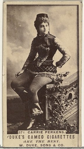 Card Number 371, Carrie Perkens, from the Actors and Actresses series (N145-5) issued by Duke Sons & Co. to promote Cameo Cigarettes