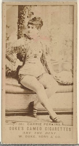 Card Number 361, Carrie Perkins, from the Actors and Actresses series (N145-5) issued by Duke Sons & Co. to promote Cameo Cigarettes