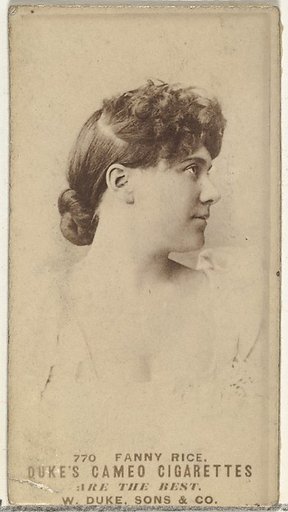 Card Number 770, Fanny Rice, from the Actors and Actresses series (N145-5) issued by Duke Sons & Co. to promote Cameo Cigarettes