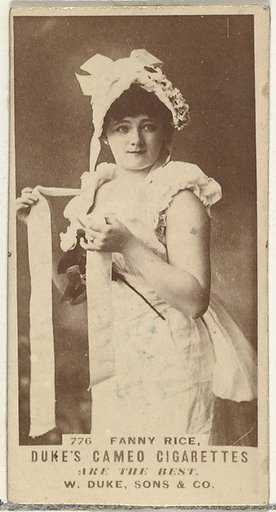 Card Number 776, Fanny Rice, from the Actors and Actresses series (N145-5) issued by Duke Sons & Co. to promote Cameo Cigarettes