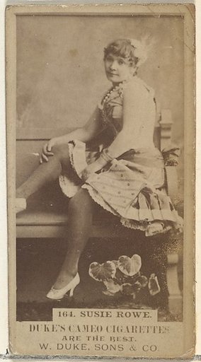 Card Number 164, Susie Rowe, from the Actors and Actresses series (N145-5) issued by Duke Sons & Co. to promote Cameo Cigarettes