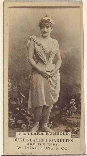 Card Number 163, Carrie Rumbold, from the Actors and Actresses series (N145-5) issued by Duke Sons & Co. to promote Cameo Cigarettes