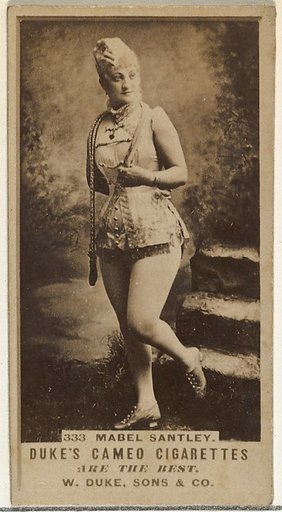 Card Number 333, Mabel Santley, from the Actors and Actresses series (N145-5) issued by Duke Sons & Co. to promote Cameo Cigarettes