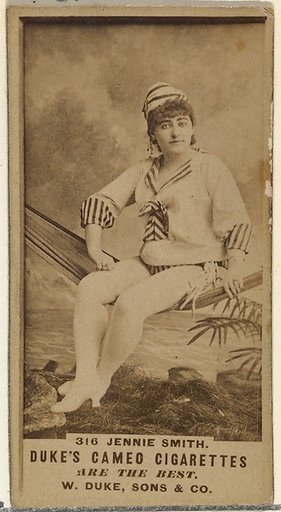 Card Number 316, Jennie Smith, from the Actors and Actresses series (N145-5) issued by Duke Sons & Co. to promote Cameo Cigarettes