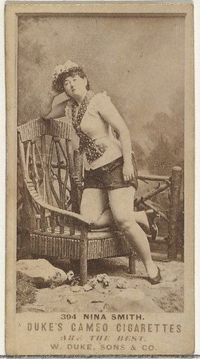Card Number 394, Nina Smith, from the Actors and Actresses series (N145-5) issued by Duke Sons & Co. to promote Cameo Cigarettes