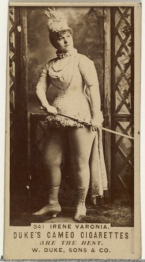 Card Number 341, Irene Varonia, from the Actors and Actresses series (N145-5) issued by Duke Sons & Co. to promote Cameo Cigarettes
