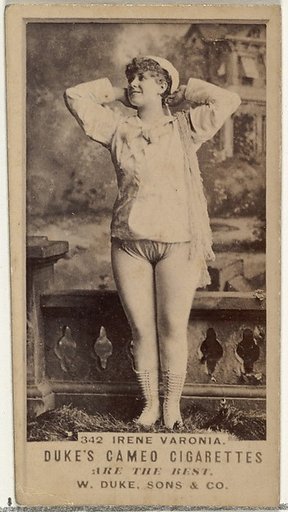 Card Number 342, Irene Varonia, from the Actors and Actresses series (N145-5) issued by Duke Sons & Co. to promote Cameo Cigarettes