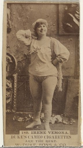 Card Number 180, Irene Vemona, from the Actors and Actresses series (N145-5) issued by Duke Sons & Co. to promote Cameo Cigarettes