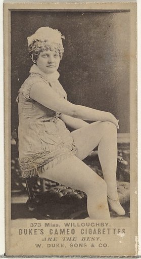 Card Number 373, Miss Willoughby, from the Actors and Actresses series (N145-5) issued by Duke Sons & Co. to promote Cameo Cigarettes