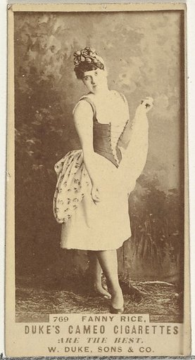Card Number 769, Fanny Rice, from the Actors and Actresses series (N145-5) issued by Duke Sons & Co. to promote Cameo Cigarettes