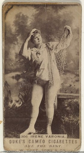 Card Number 306, Irene Verona, from the Actors and Actresses series (N145-5) issued by Duke Sons & Co. to promote Cameo Cigarettes