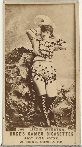 Card Number 766, Lizzie Webster, from the Actors and Actresses series (N145-5) issued by Duke Sons & Co. to promote Cameo Cigarettes