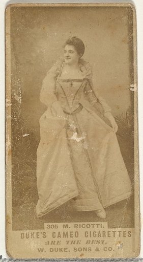 Card Number 305, M. Ricotti, from the Actors and Actresses series (N145-5) issued by Duke Sons & Co. to promote Cameo Cigarettes