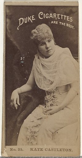 Card Number 35, Kate Castleton, from the Actors and Actresses series (N145-6) issued by Duke Sons & Co. to promote Duke Cigarettes
