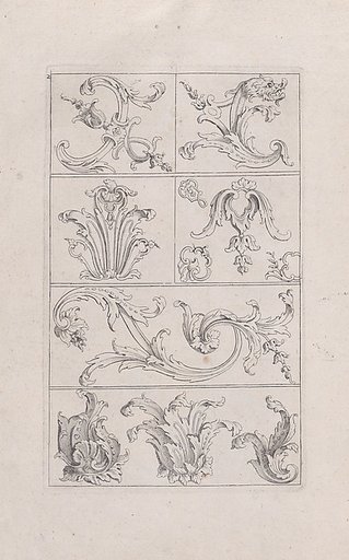Plate 2, from "Livre Nouveau de Prinsipes D'Ornemens, tres facil. Pour apprendre a Dessigner"