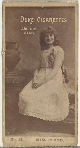 Card Number 42, Miss Floyd, from the Actors and Actresses series (N145-6) issued by Duke Sons & Co. to promote Duke Cigarettes