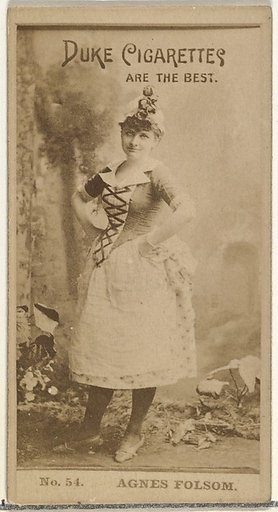Card Number 54, Agnes Folsom, from the Actors and Actresses series (N145-6) issued by Duke Sons & Co. to promote Duke Cigarettes