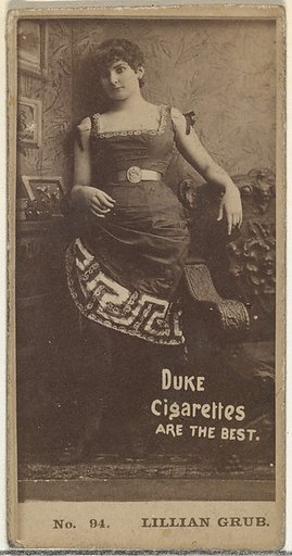 Card Number 94, Lillian Grubb, from the Actors and Actresses series (N145-6) issued by Duke Sons & Co. to promote Duke Cigarettes
