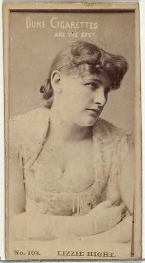 Card Number 103, Lizzie Hight, from the Actors and Actresses series (N145-6) issued by Duke Sons & Co. to promote Duke Cigarettes
