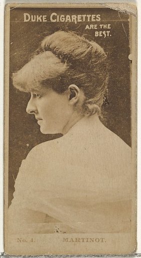 Card Number 4, Sadie Martinot, from the Actors and Actresses series (N145-6) issued by Duke Sons & Co. to promote Duke Cigarettes